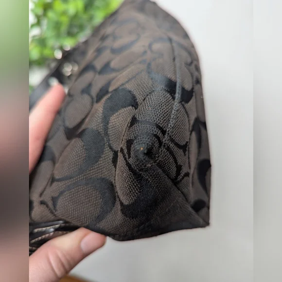 Y2K Coach Signature Fabric Black Shoulder Bag 6371 - Picture 10 of 16